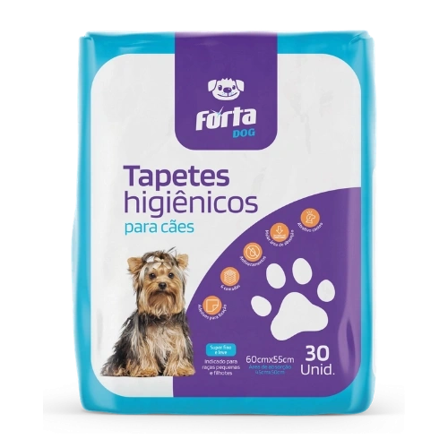 Tapete Higiênico Force Pet 60x55cm Raças Pequenas e Filhotes 30 unid.