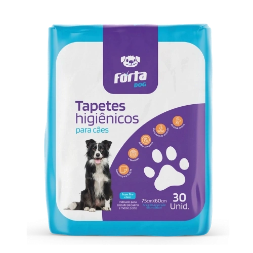 Tapete Higiênico Force Pet 75 x 60cm Raças Médias e Filhotes 30 unid.