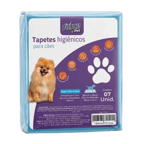 Tapete Higiênico Force Pet 60x55cm Raças Pequenas e Filhotes 7 unid.